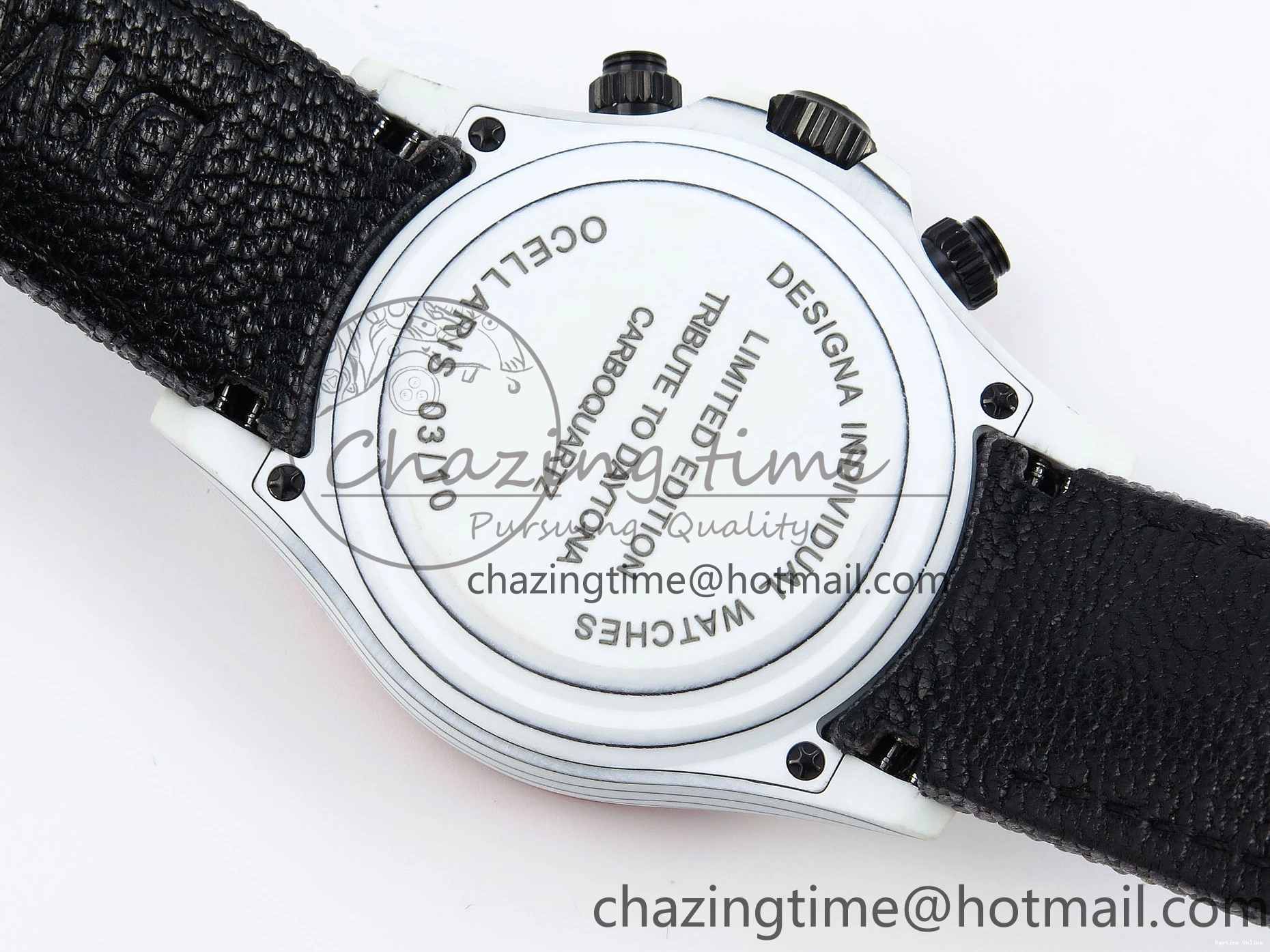 0516 Daytona DIW White Carbon Case DIWF Edition Gray White Dial Orange Bezel on Gray Nylon Strap A HighQuality 1844